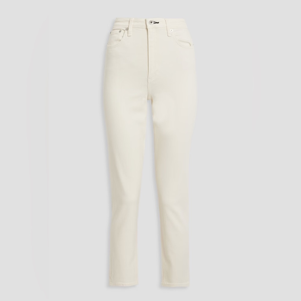 Rag & Bone 29 Nina high rise ankle jeans ecru